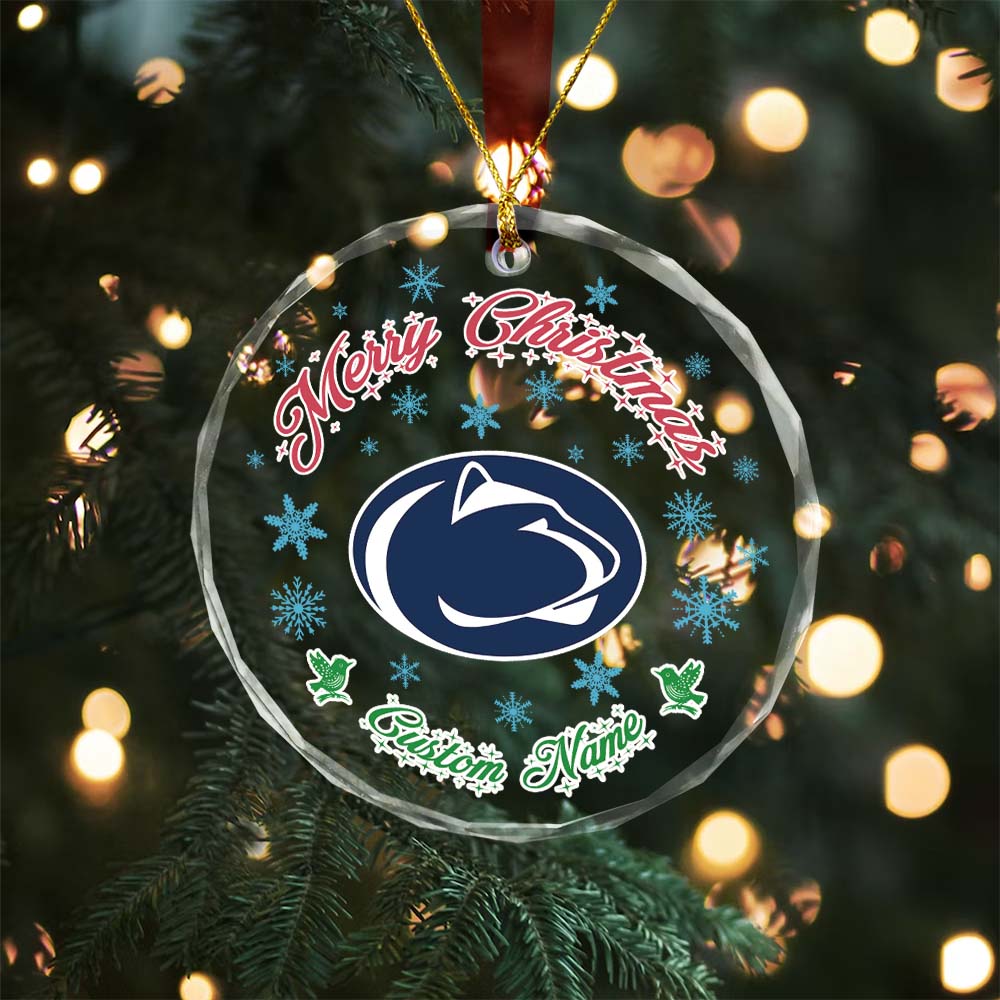 Sportswearmerch Penn State Nittany Lions NCAA x Christmas Glass Ornament Gift For Fans