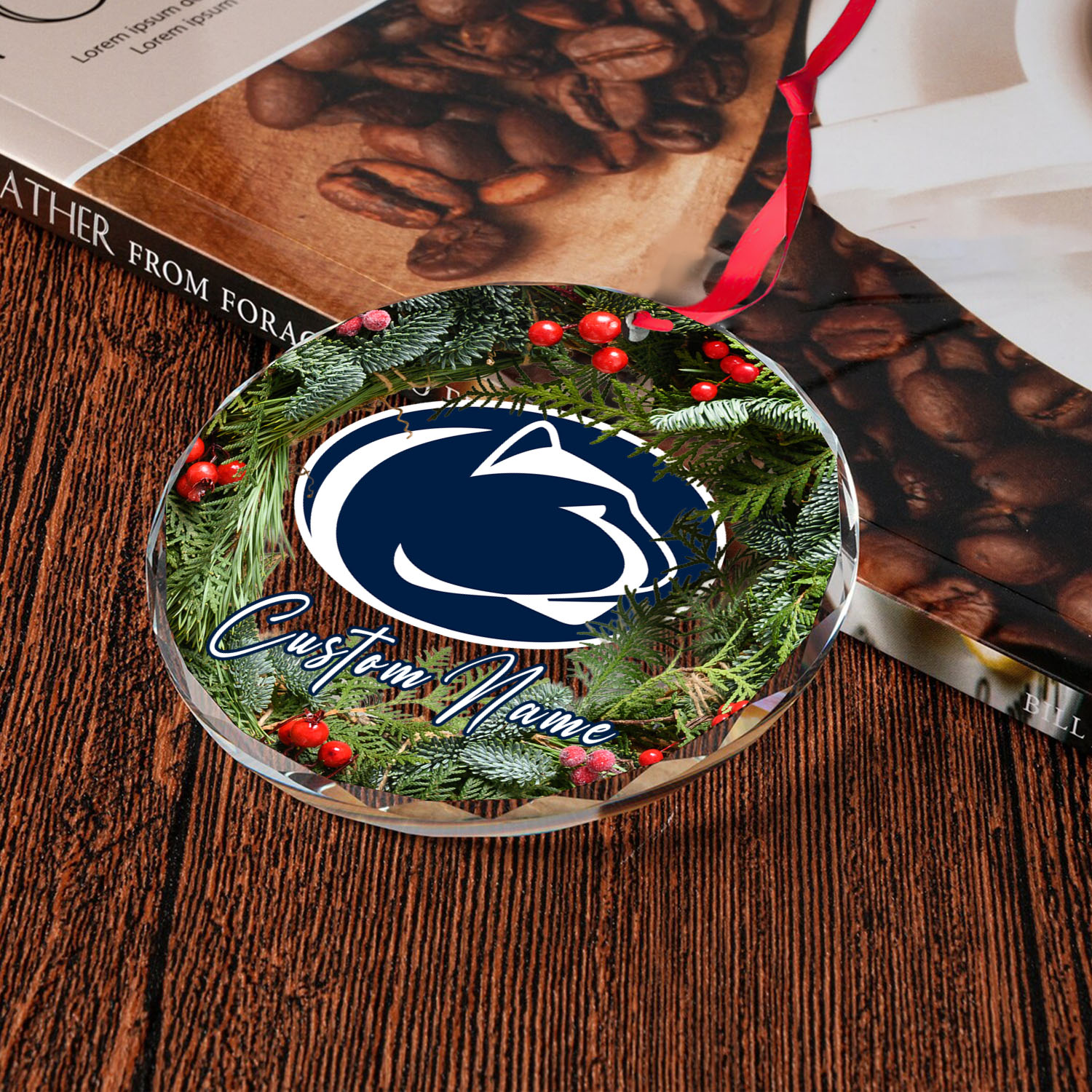 Sportswearmerch Penn State Nittany Lions NCAA x Christmas Glass Ornament Gift For Fans
