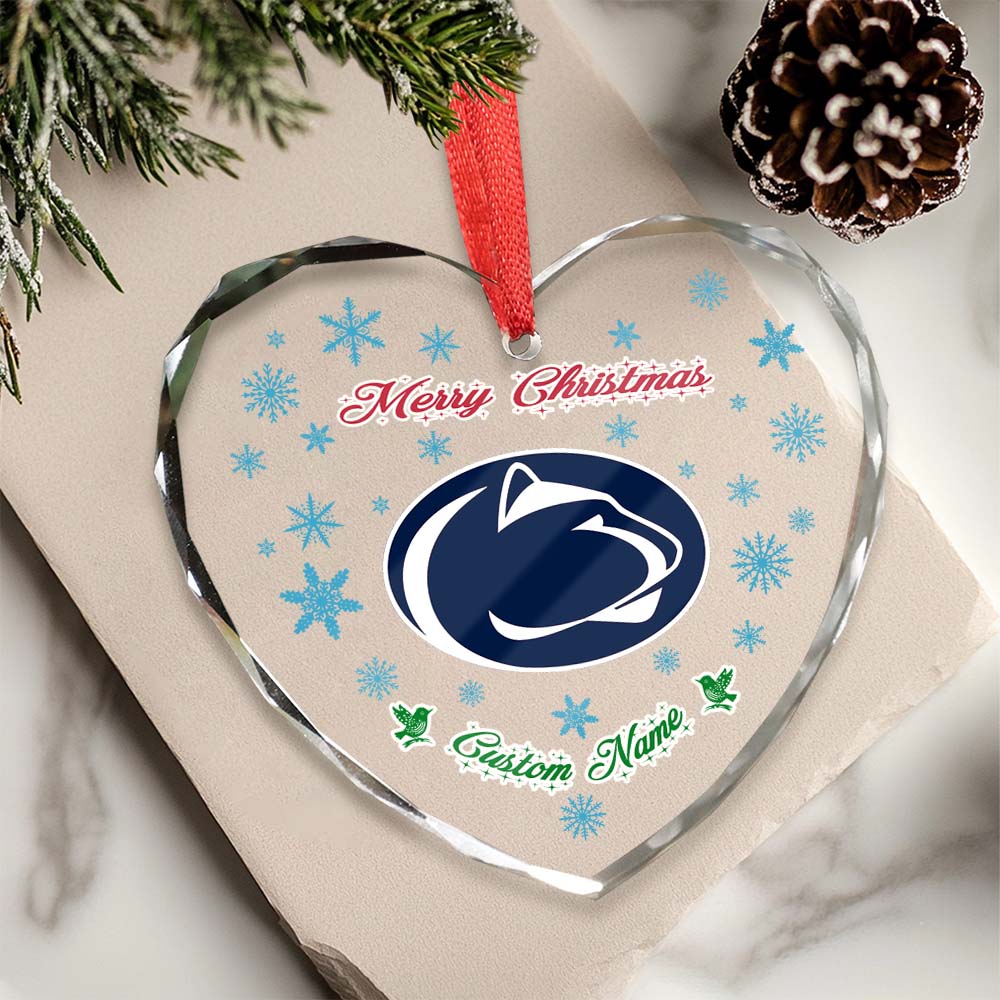 Sportswearmerch Penn State Nittany Lions NCAA x Christmas Glass Ornament Gift For Fans