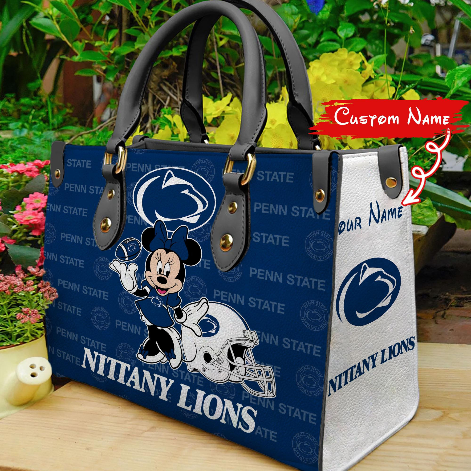 Sportswearmerch Penn State Nittany Lions NCAA x Minnie Women Leather Handbag For Fan
