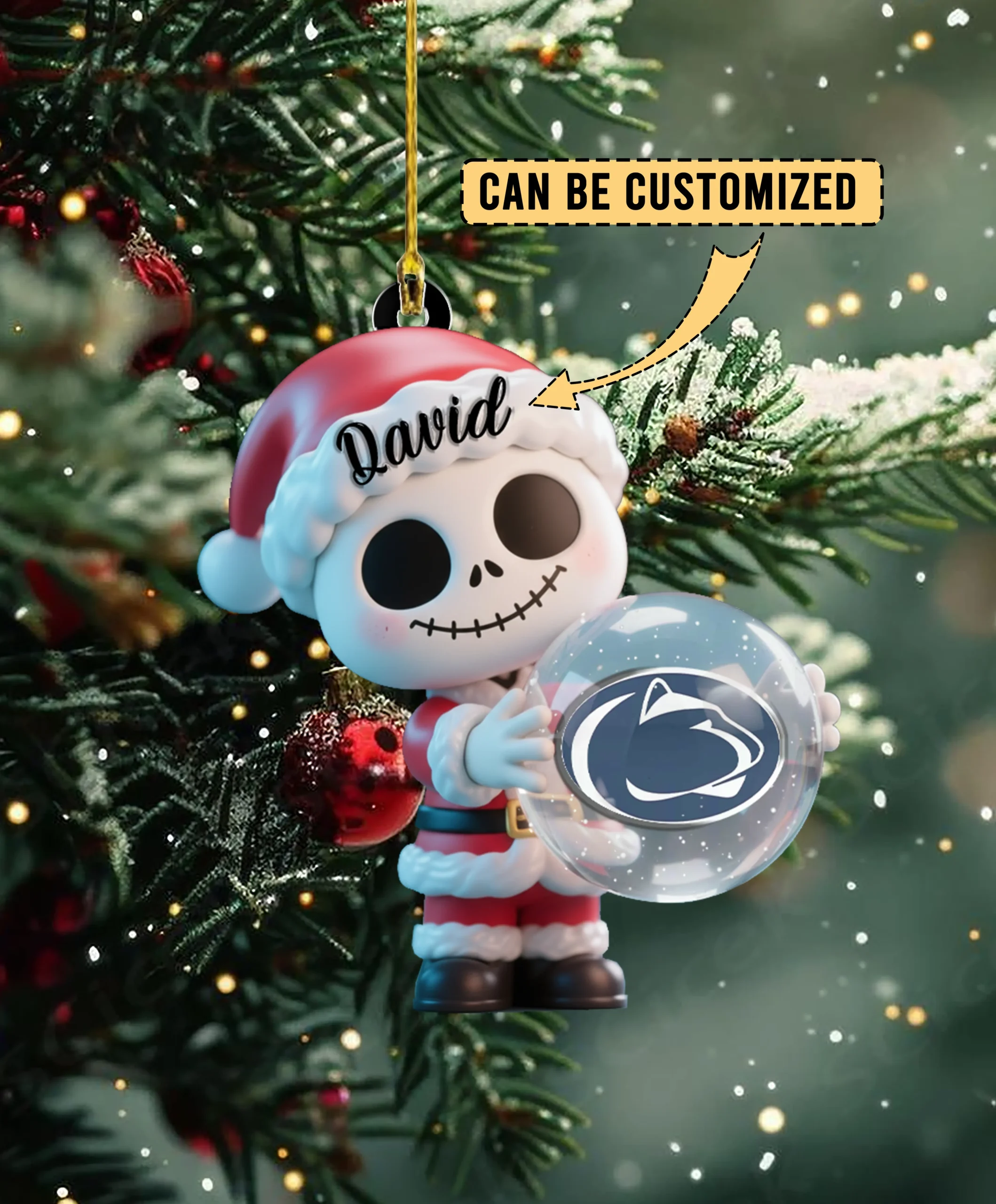 Sportswearmerch Penn State Nittany Lions NCAA x The Nightmare Before Christmas Acrylic Ornament Gift For Fans