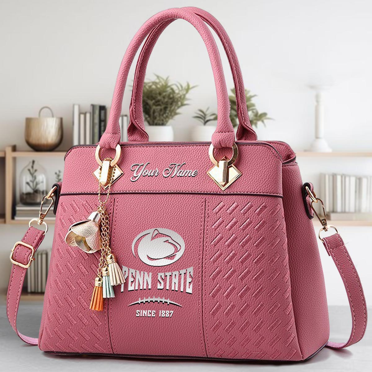 Sportswearmerch Penn State Nittany Lions NCAA Zip Leather Handbag For Fan