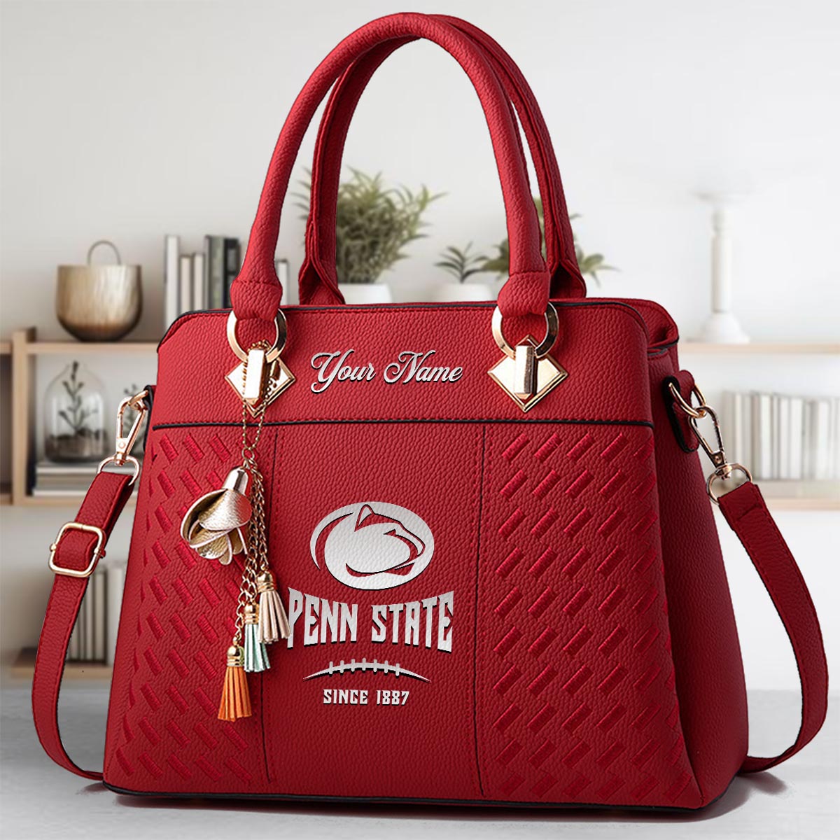 Sportswearmerch Penn State Nittany Lions NCAA Zip Leather Handbag For Fan