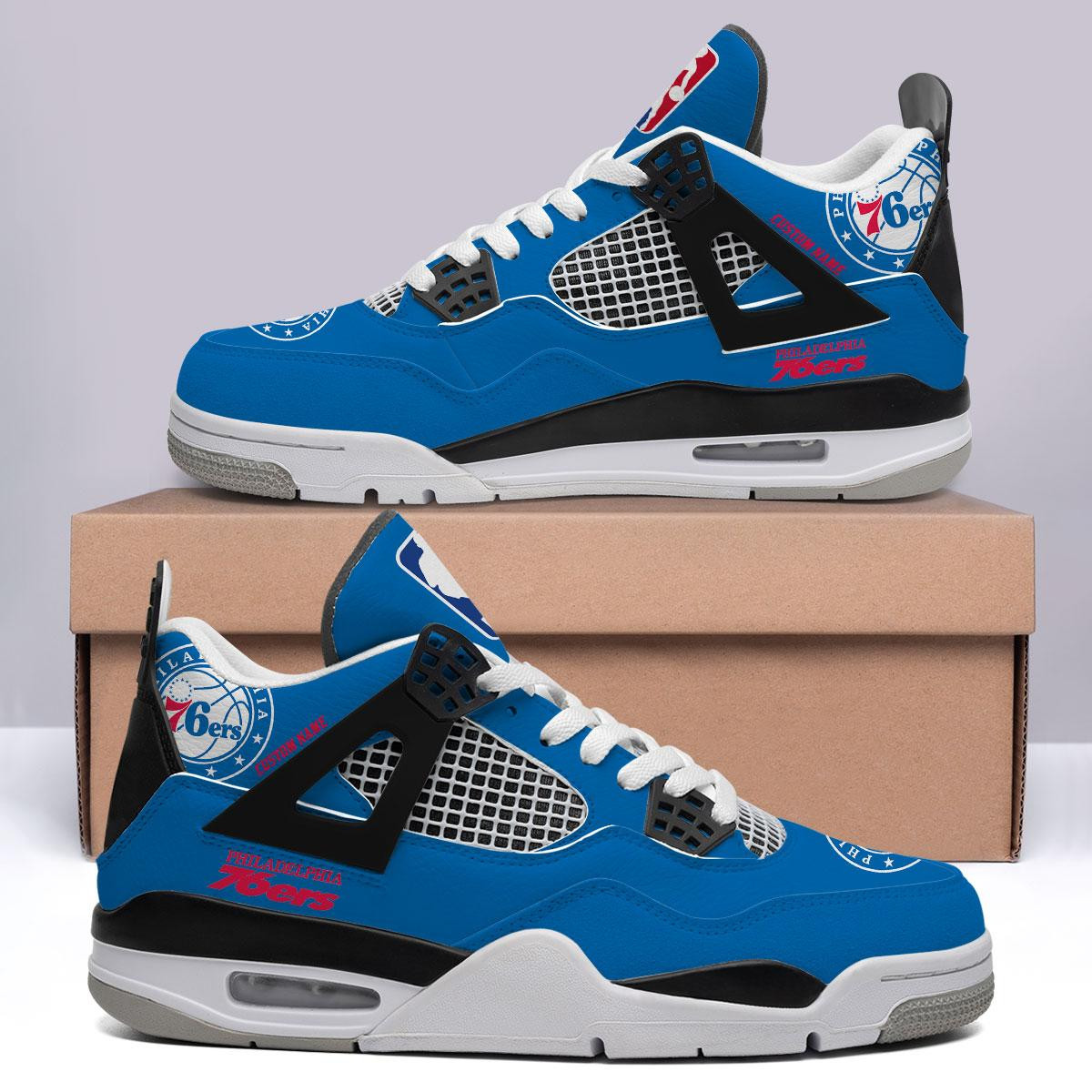 Sportswearmerch Philadelphia 76ers NBA Air Jordan 4 SnAJ4 Sneakers Shoes For Men And Women