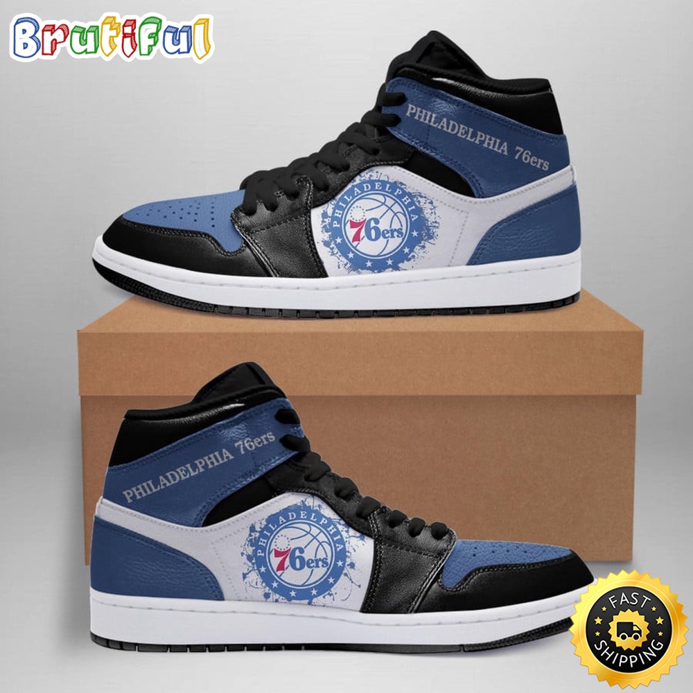 Sportswearmerch Philadelphia 76ers NBA AJ1 High Sneakers Shoes For Men And Women