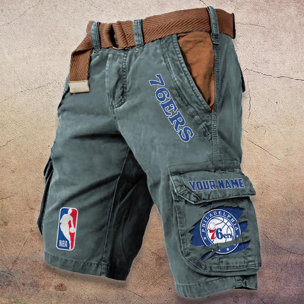 Sportswearmerch Philadelphia 76ers NBA Denim Short For Fan