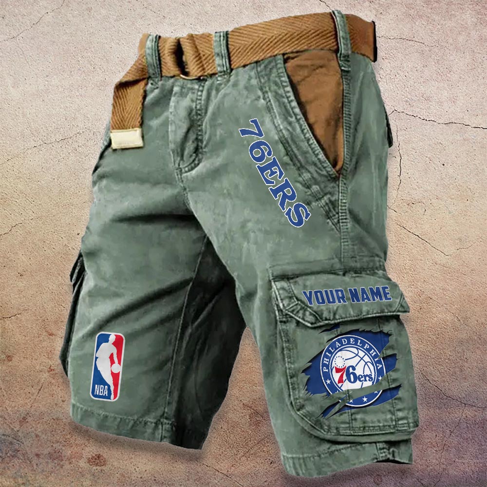 Sportswearmerch Philadelphia 76ers NBA Denim Short For Fan