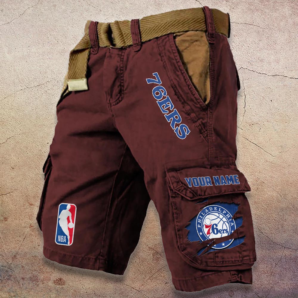 Sportswearmerch Philadelphia 76ers NBA Denim Short For Fan