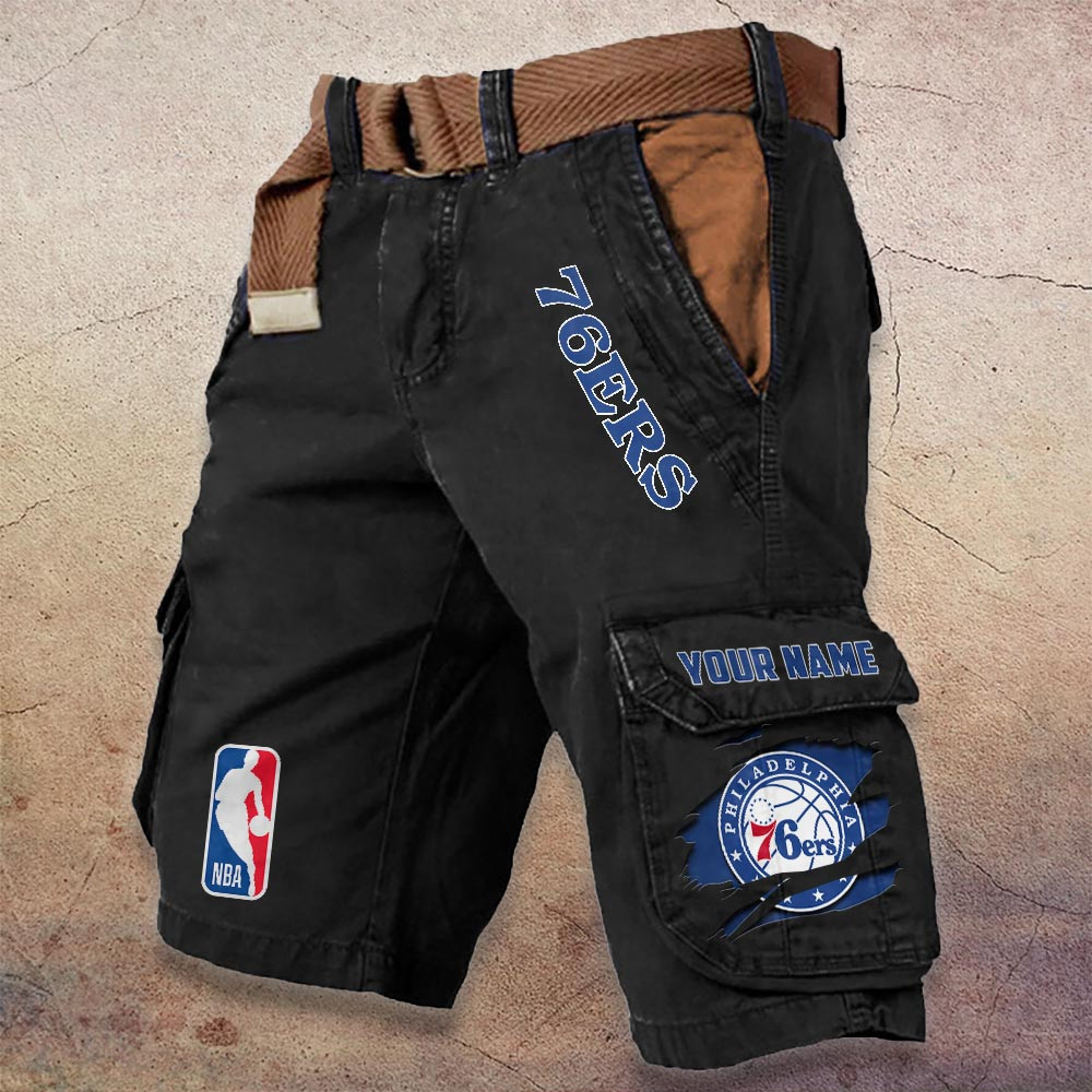 Sportswearmerch Philadelphia 76ers NBA Denim Short For Fan