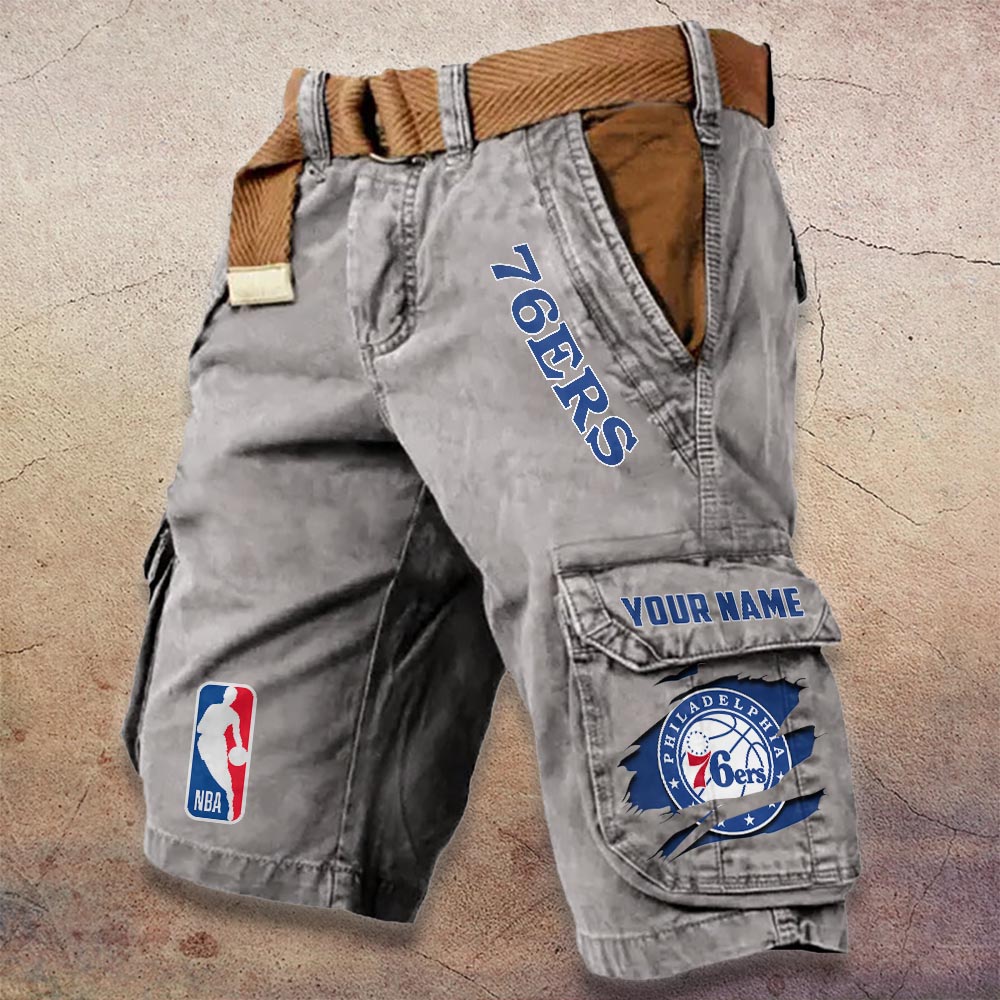 Sportswearmerch Philadelphia 76ers NBA Denim Short For Fan