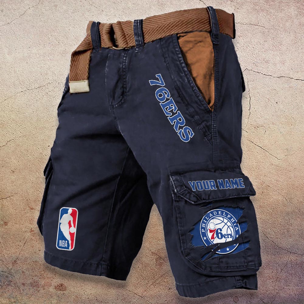 Sportswearmerch Philadelphia 76ers NBA Denim Short For Fan