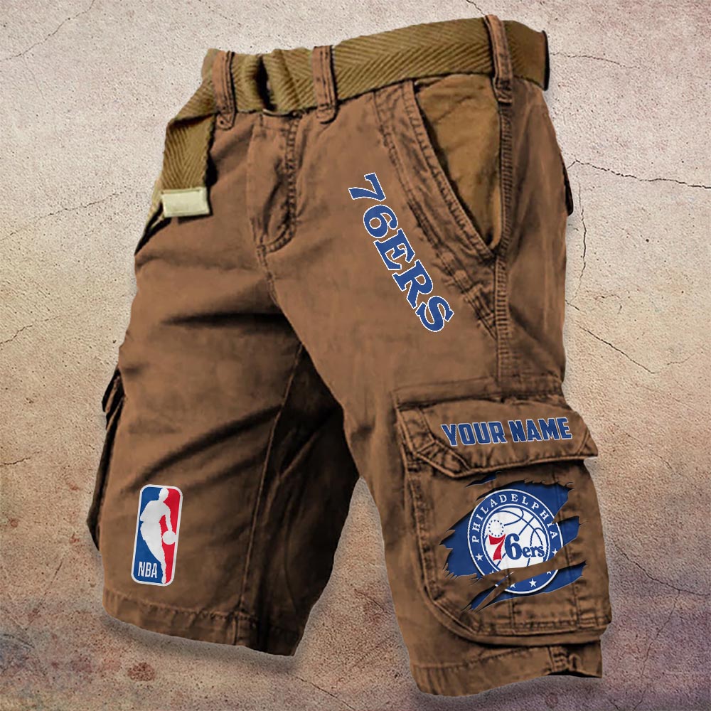 Sportswearmerch Philadelphia 76ers NBA Denim Short For Fan