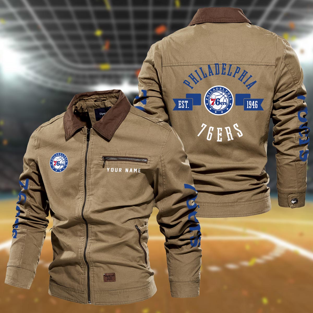 Sportswearmerch Philadelphia 76ers NBA Lapel Jacket For Fan