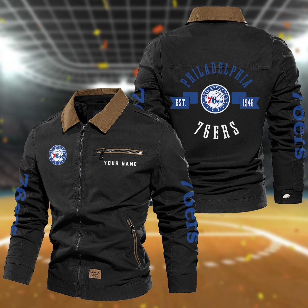 Sportswearmerch Philadelphia 76ers NBA Lapel Jacket For Fan