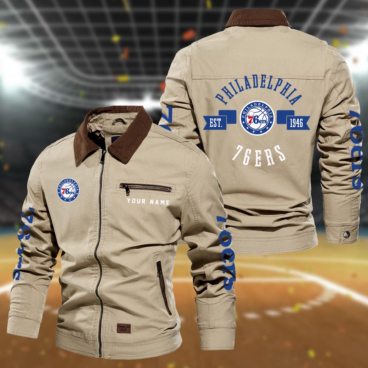 Sportswearmerch Philadelphia 76ers NBA Lapel Jacket For Fan