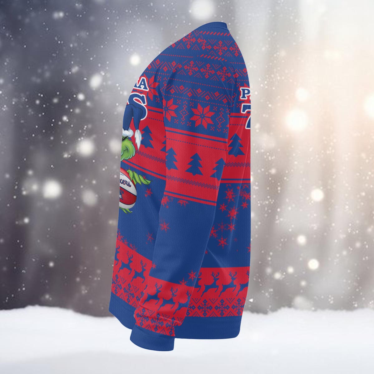 Sportswearmerch Philadelphia 76ers NBA x Grinch Christmas Ugly Sweater For Fans