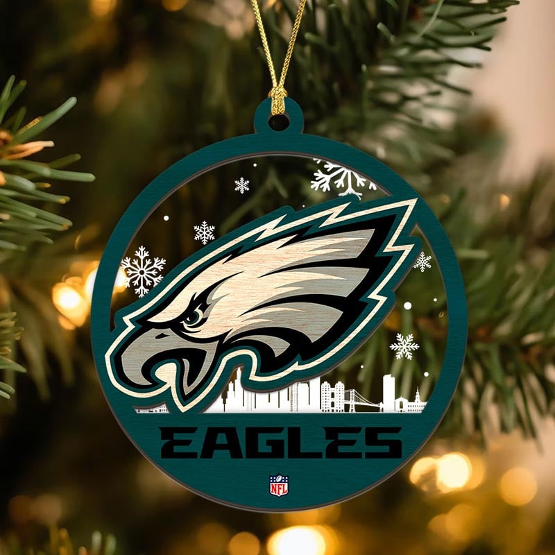 Sportswearmerch Philadelphia Eagles NFL Acrylic Mix Wooden Ornament Gift For Fans