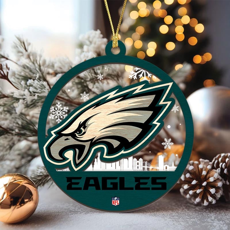 Sportswearmerch Philadelphia Eagles NFL Acrylic Mix Wooden Ornament Gift For Fans