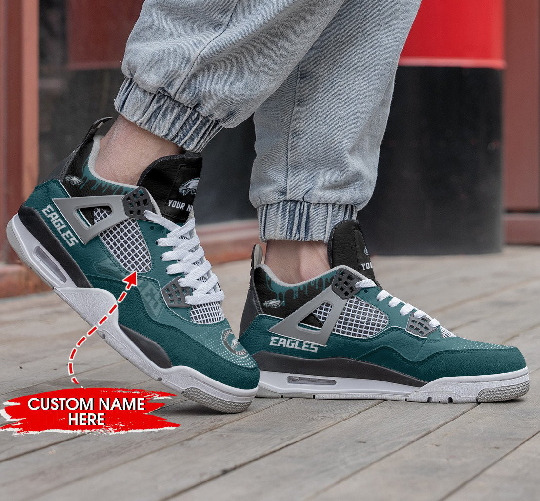 Sportswearmerch Philadelphia Eagles NFL Air Jordan 4 Sneaker AJ4 Sneakers Shoes For Men And Women