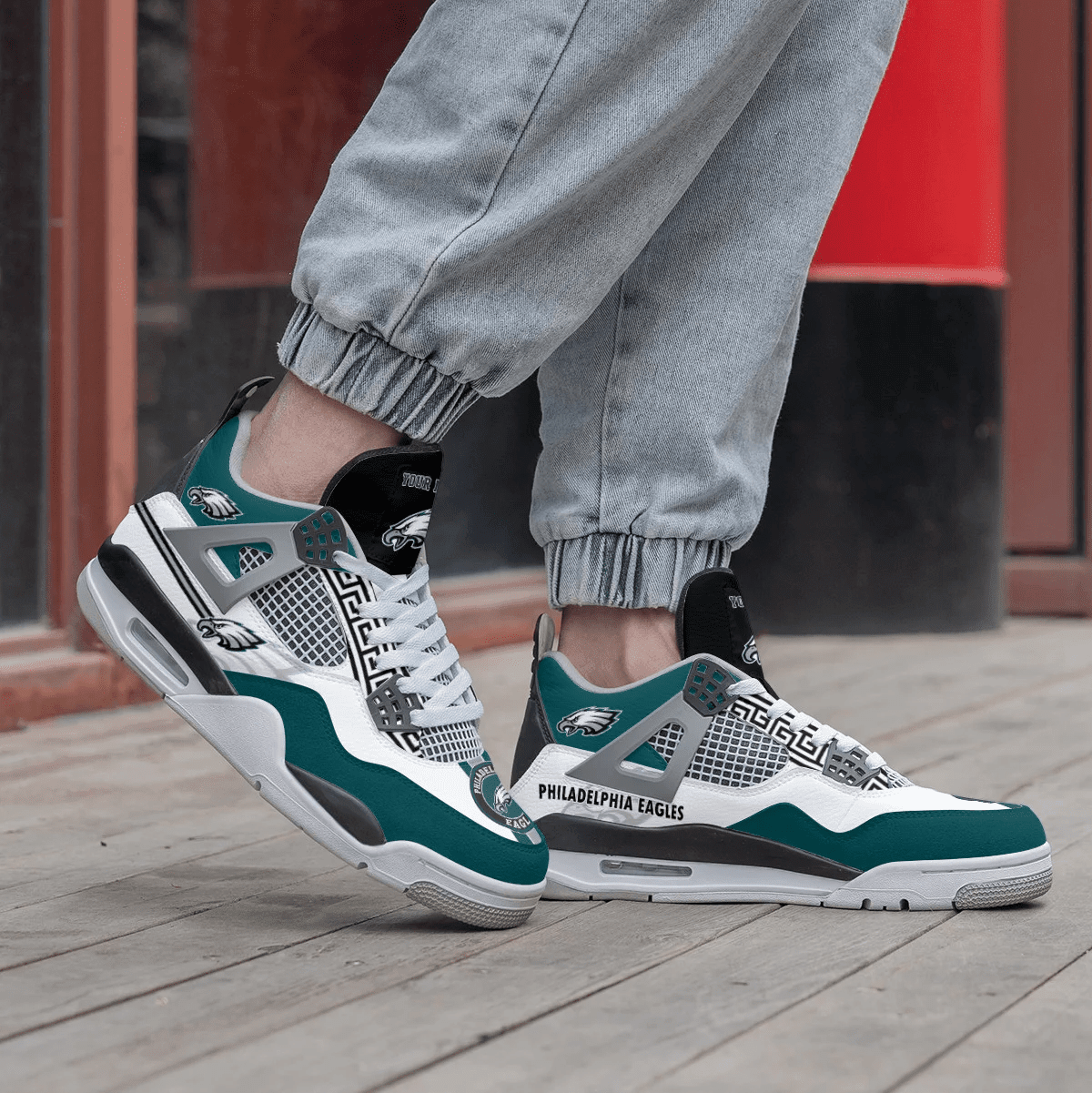 Sportswearmerch Philadelphia Eagles NFL Air Jordan 4 Sneaker AJ4 Sneakers Shoes For Men And Women