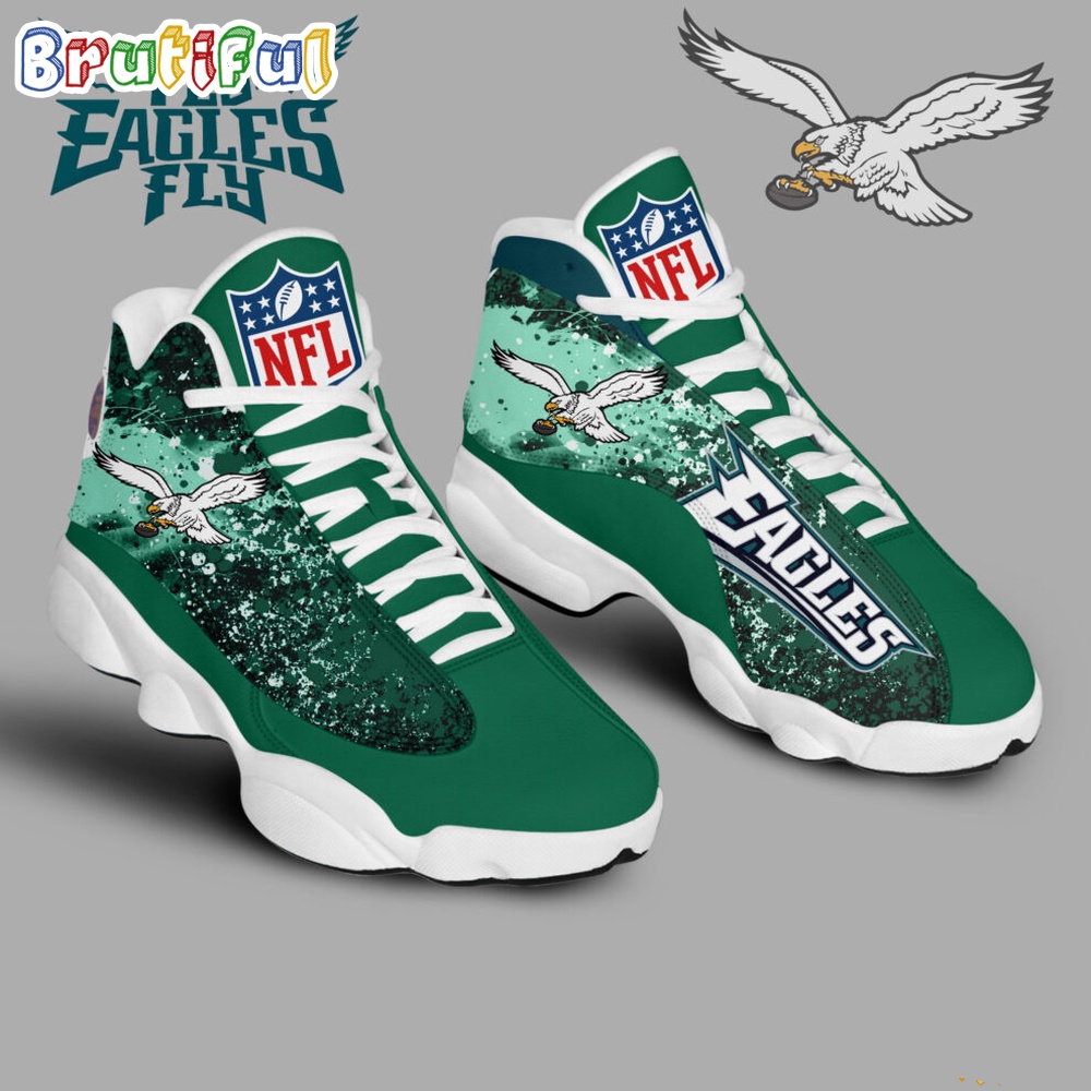 Sportswearmerch Philadelphia Eagles NFL AJ13 Sneakers Shoes For Men And Women
