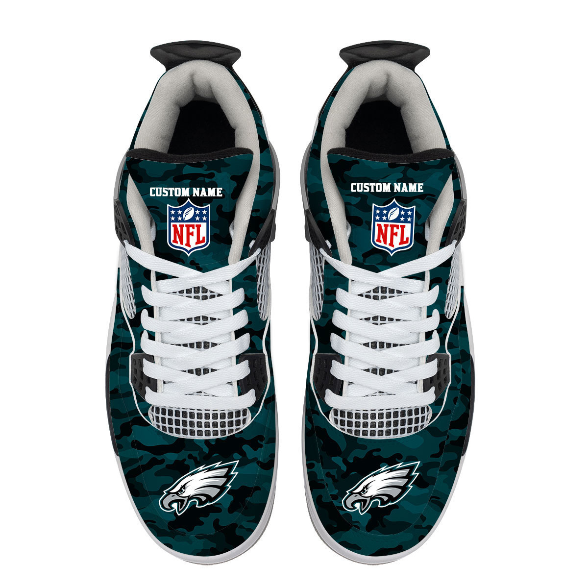 Sportswearmerch Philadelphia Eagles NFL Camo Air Jordan 4 SneakerAJ4 Sneakers Shoes For Men And Women