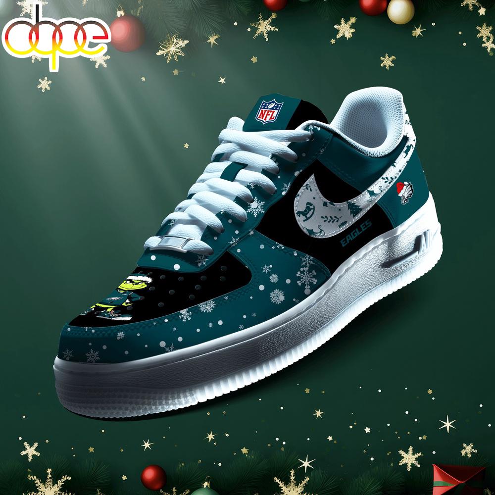 Sportswearmerch Philadelphia Eagles NFL Grinch Merry Christmas Air Low-Top Sneakers Shoes For Men And Women