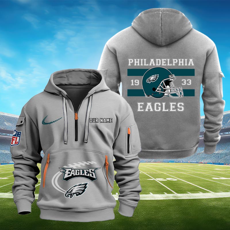 Sportswearmerch Philadelphia Eagles NFL Half Zip Hoodie Personalized For Fan