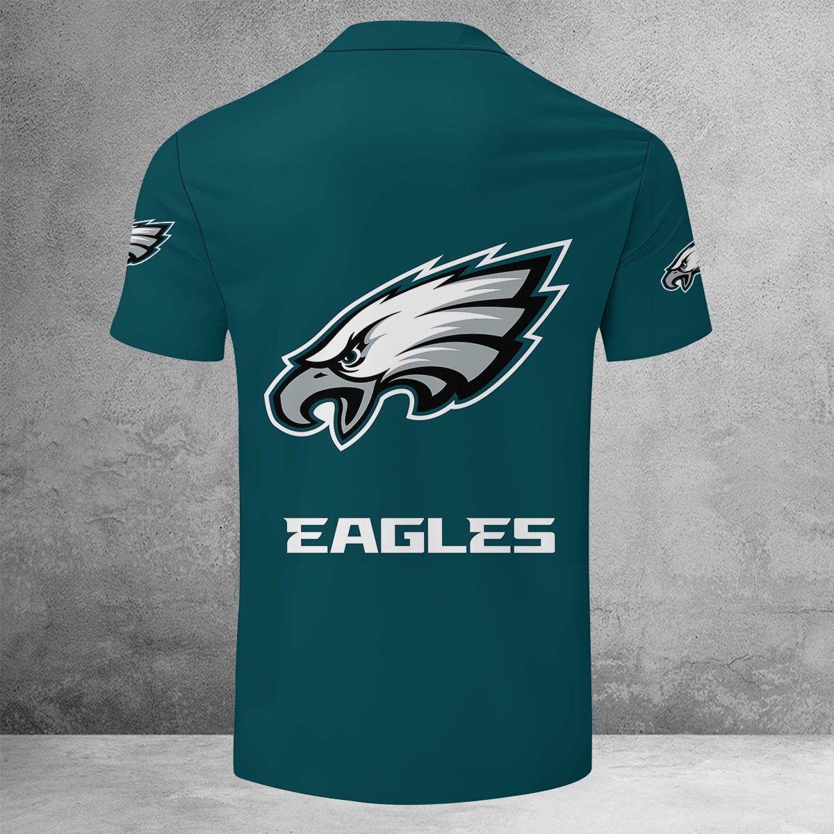 Sportswearmerch Philadelphia Eagles NFL Lapel Zip Polo Shirt For Fan