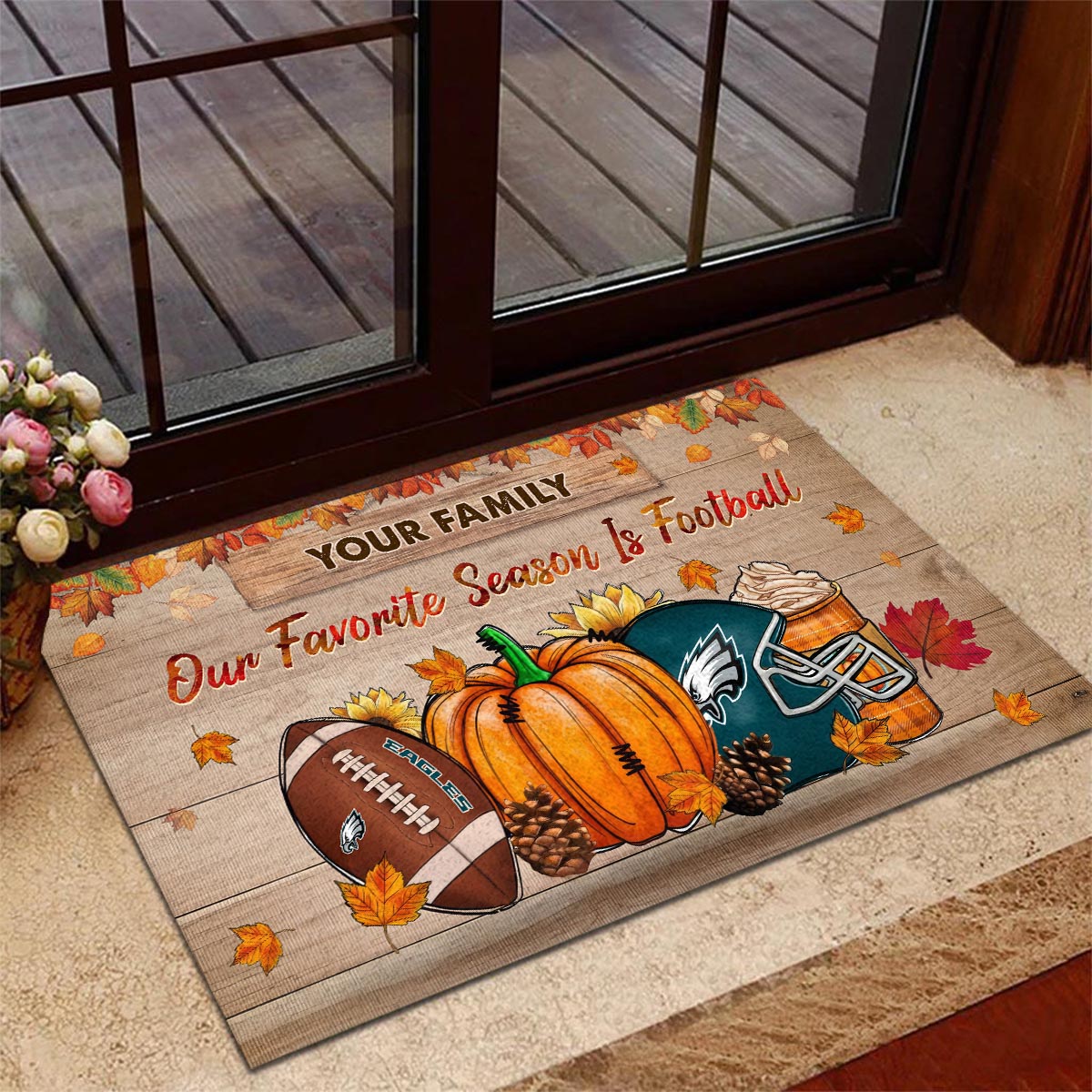 Sportswearmerch Philadelphia Eagles NFL Our Favorite Season is Football Doormat For Fan
