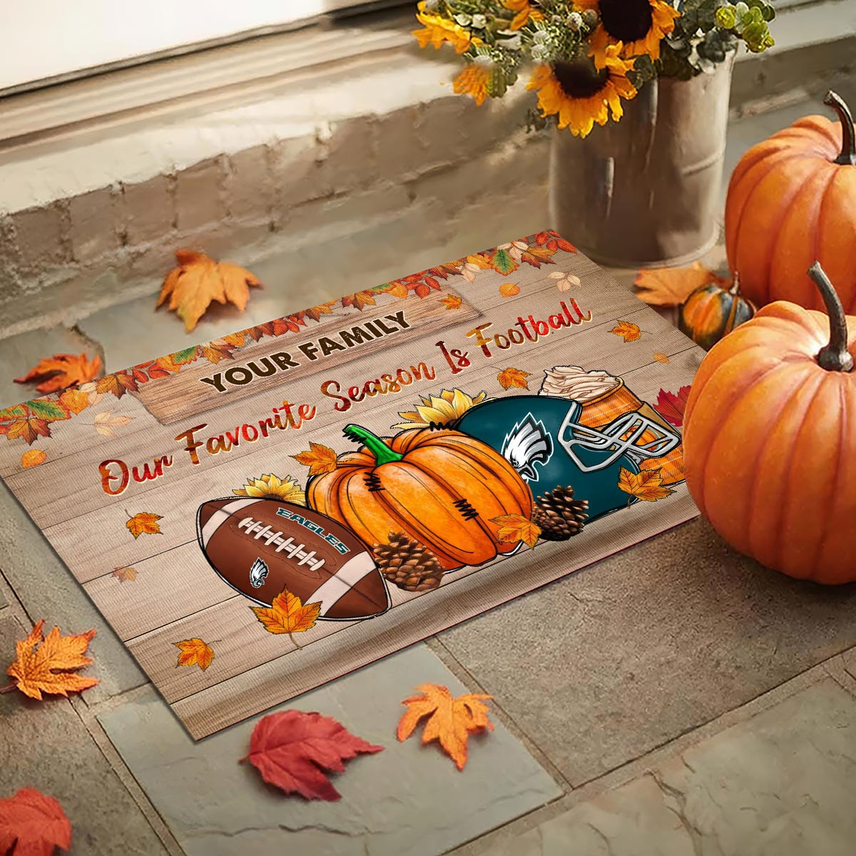 Sportswearmerch Philadelphia Eagles NFL Our Favorite Season is Football Doormat For Fan