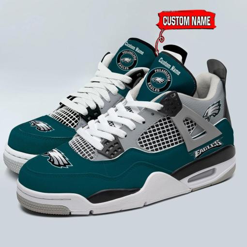 Sportswearmerch Philadelphia Eagles NFL Personalized Air Jordan 4 SnAJ4 Sneakers Shoes For Men And Women