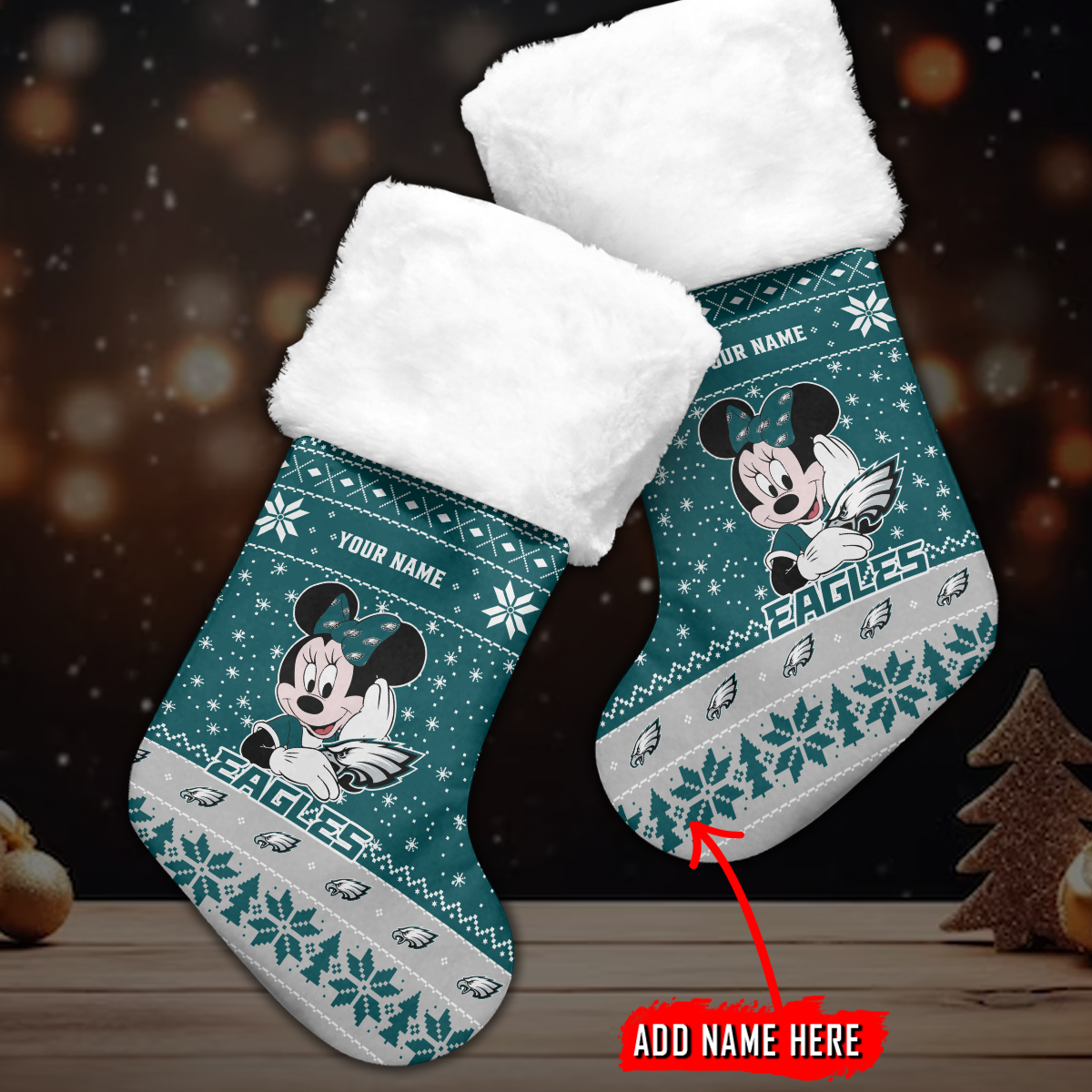 Sportswearmerch Philadelphia Eagles NFL Personalized Christmas Socks For Fan