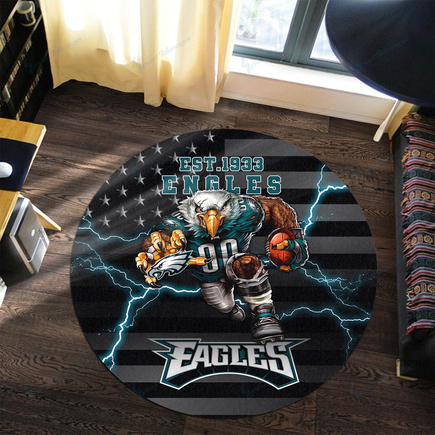 Sportswearmerch Philadelphia Eagles NFL Round Rug For Fan
