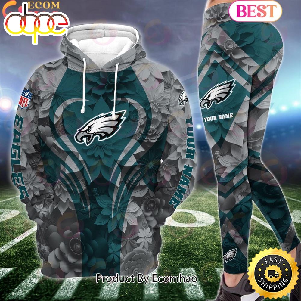 Sportswearmerch Philadelphia Eagles NFL Special Flowers Design Hoodie And Leggings For Fan