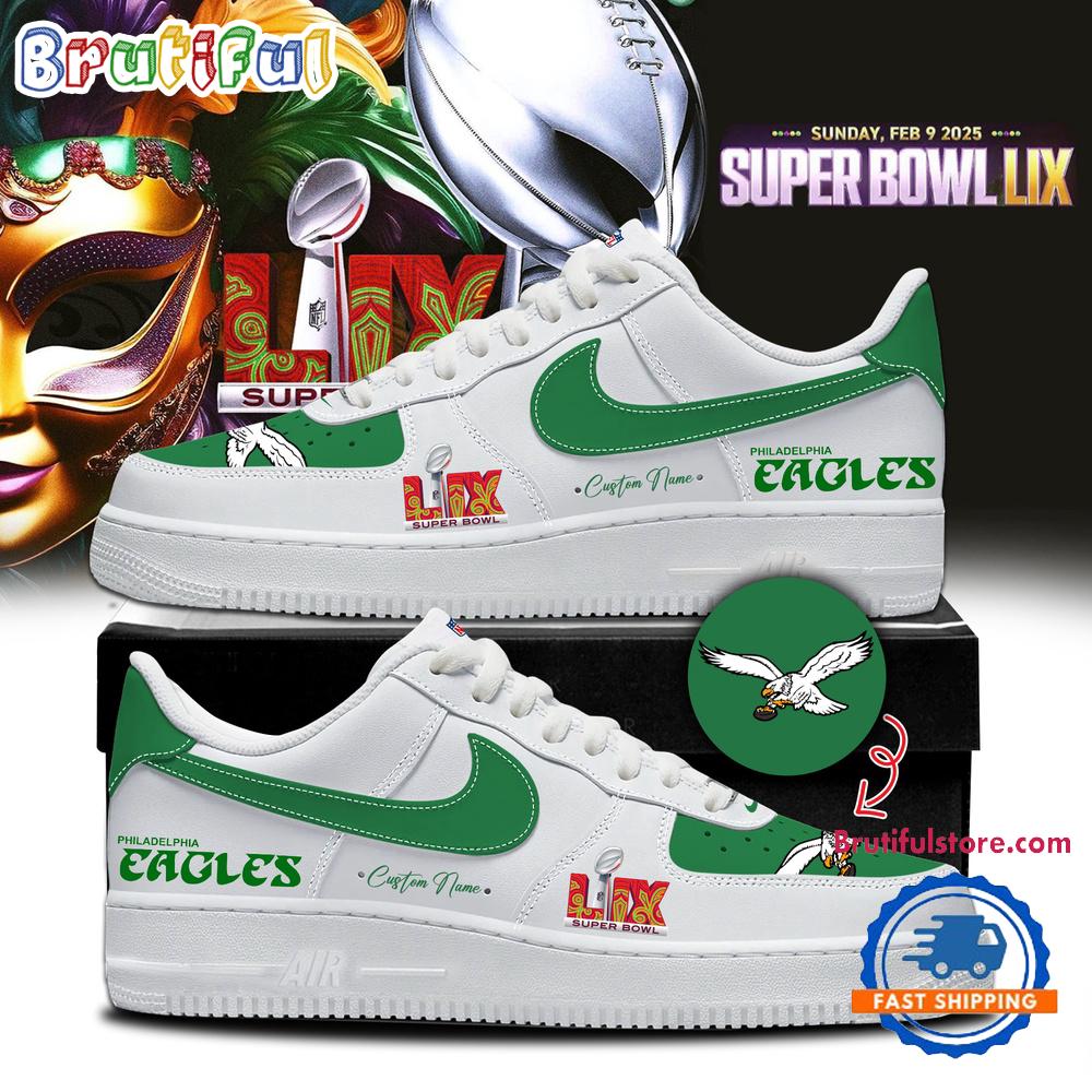 Sportswearmerch Philadelphia Eagles NFL Super Bowl LIX Green Air Low-Top Shoes For Men And Women