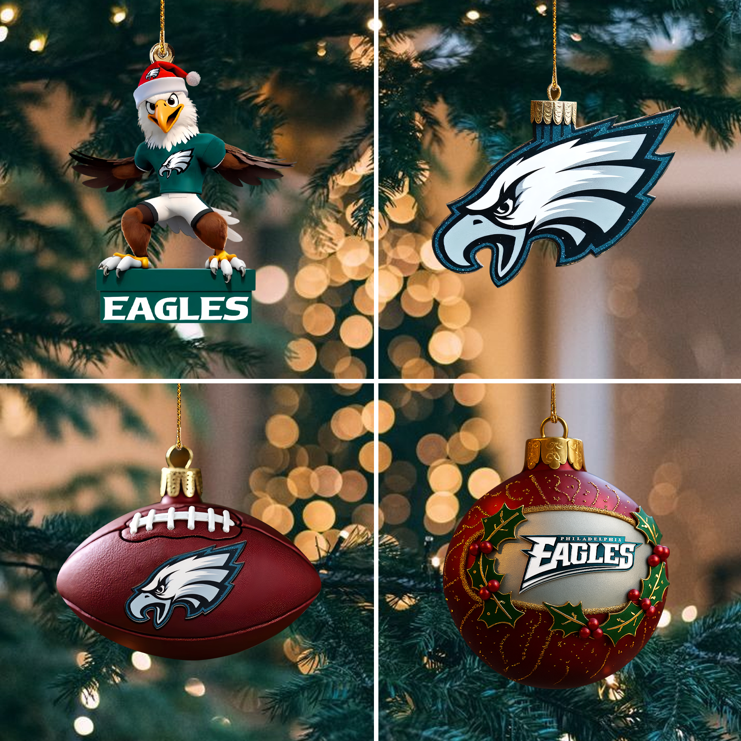 Sportswearmerch Philadelphia Eagles NFL x Christmas Acrylic Ornament Gift For Fan