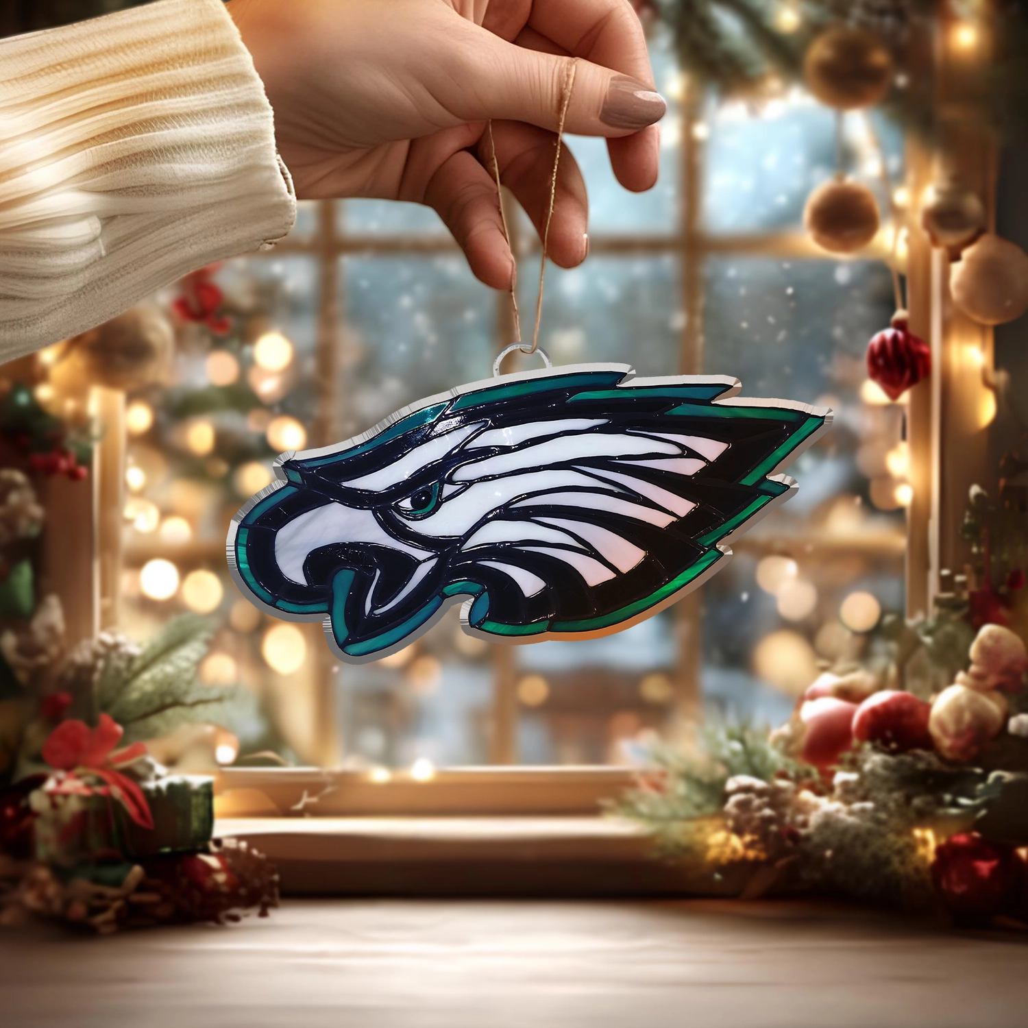 Sportswearmerch Philadelphia Eagles NFL x Christmas Acrylic Ornament Gift For Fans