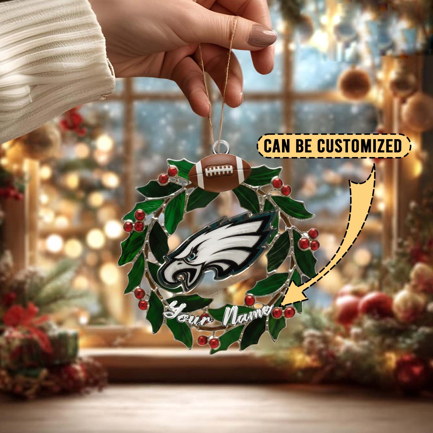 Sportswearmerch Philadelphia Eagles NFL x Christmas Acrylic Ornament Gift For Fans