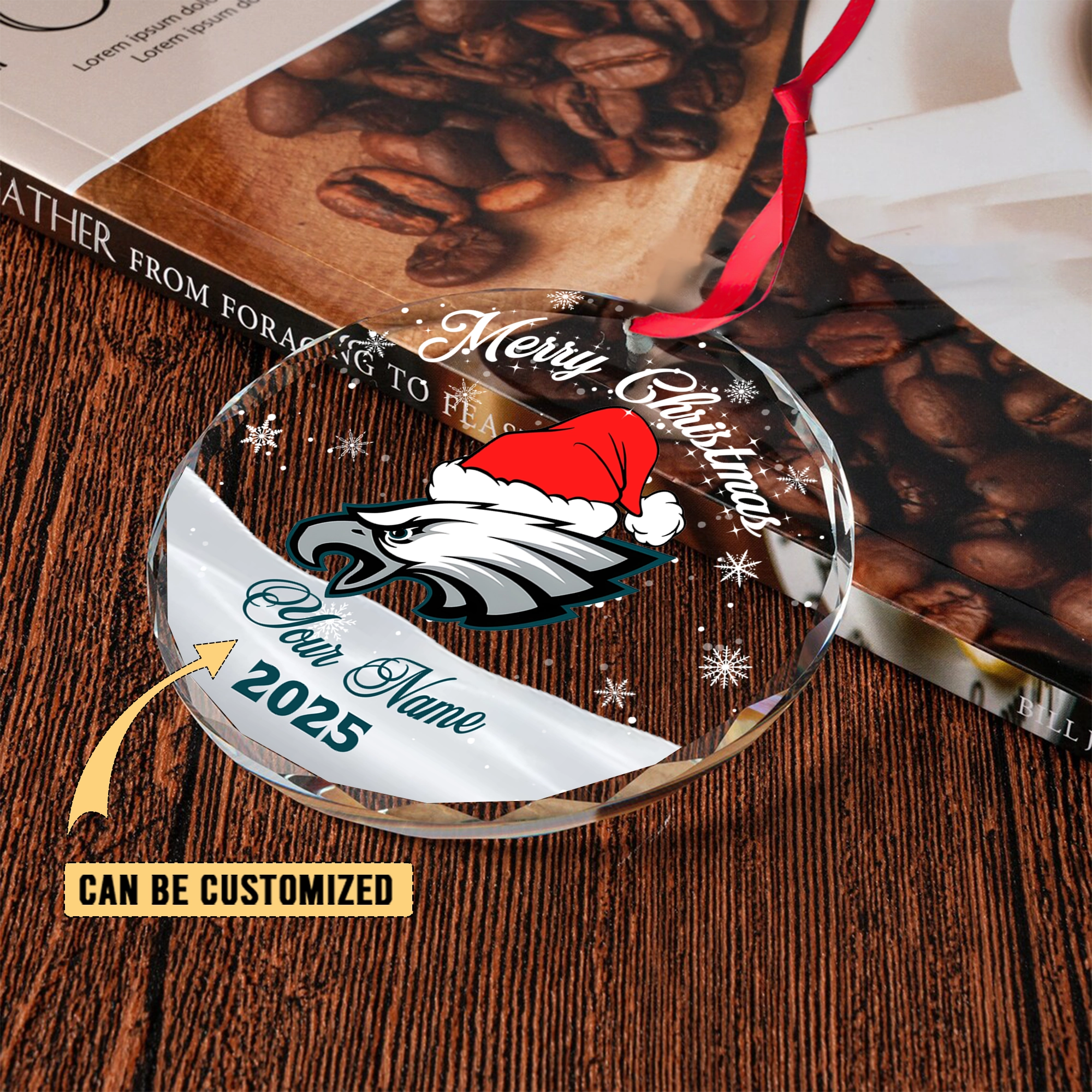 Sportswearmerch Philadelphia Eagles NFL x Christmas Glass Ornament Gift For Fan