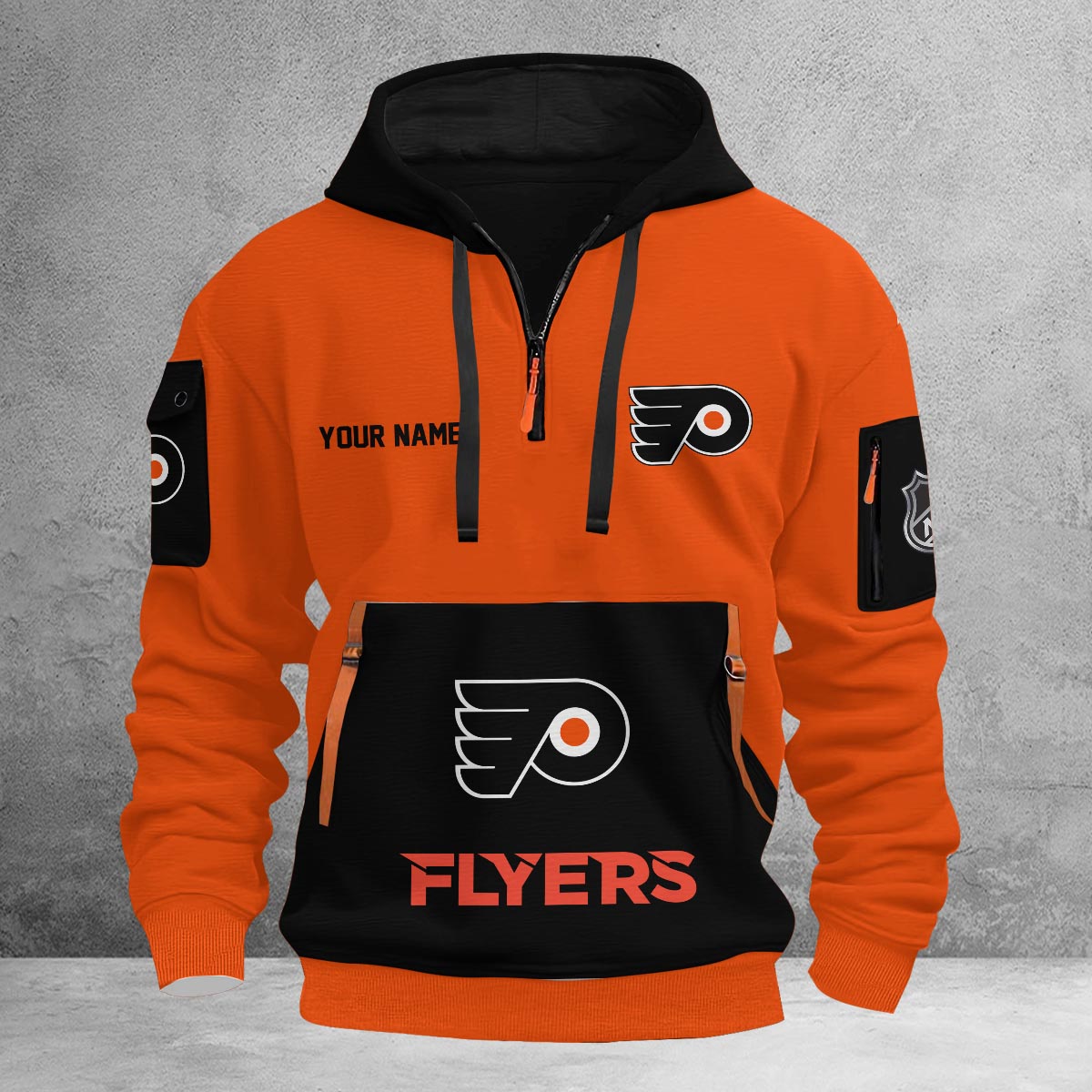 Sportswearmerch Philadelphia Flyers NHL Half Zip Hoodie Personalized For Fan