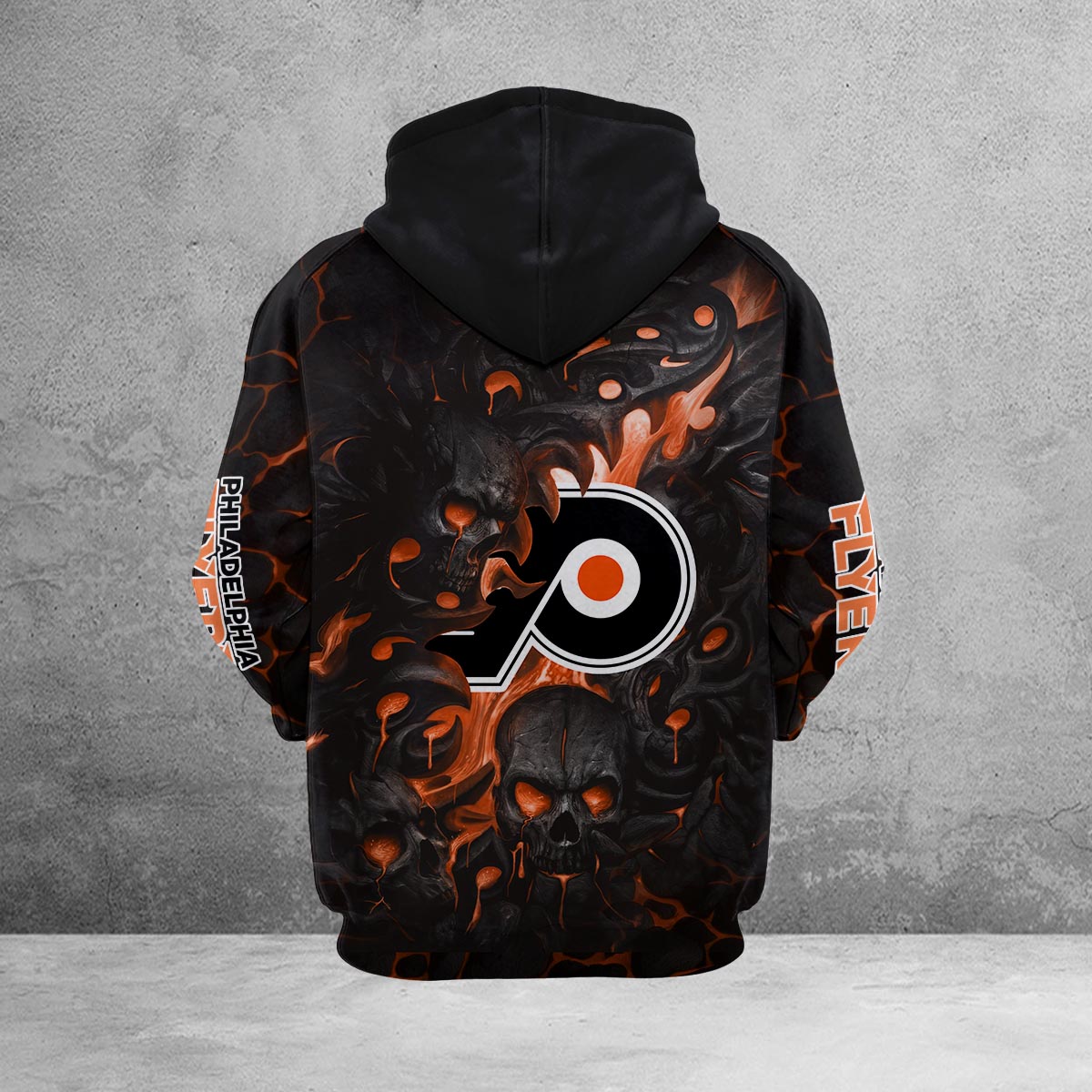 Sportswearmerch Philadelphia Flyers NHL Lava Skull Hoodie For Fan