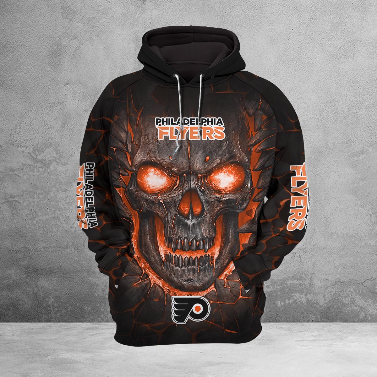 Sportswearmerch Philadelphia Flyers NHL Lava Skull Hoodie For Fan