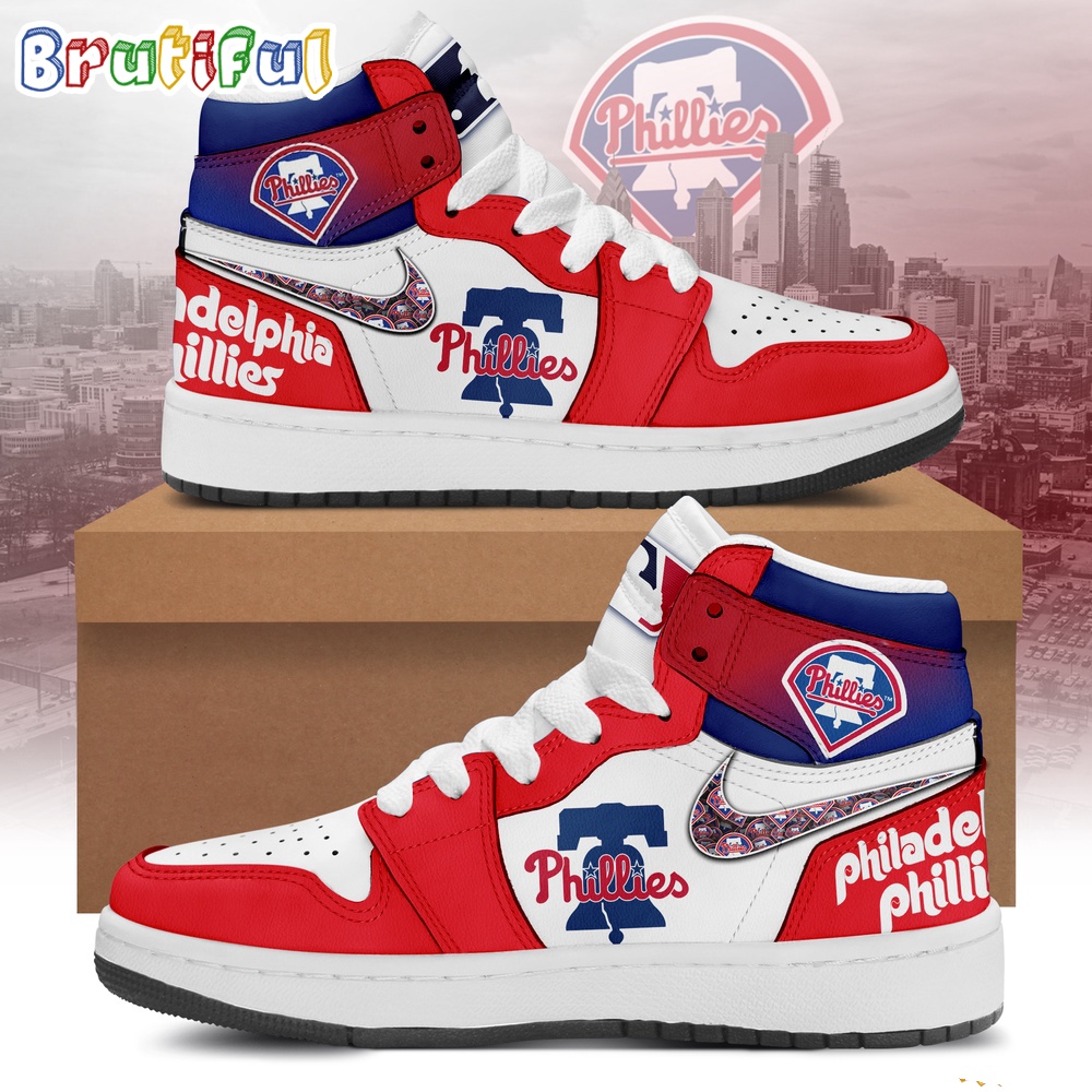 Sportswearmerch Philadelphia Phillies MLB 2024 Baseball AJ1 High Sneakers Shoes For Men And Women