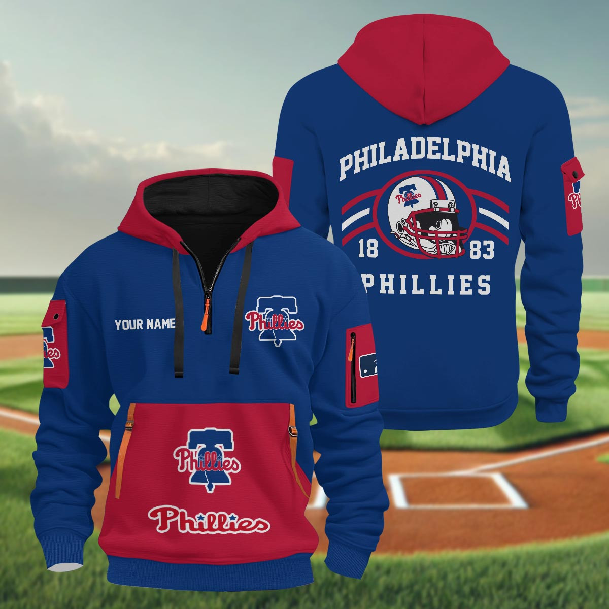 Sportswearmerch Philadelphia Phillies MLB Half Zip Hoodie Personalized For Fan