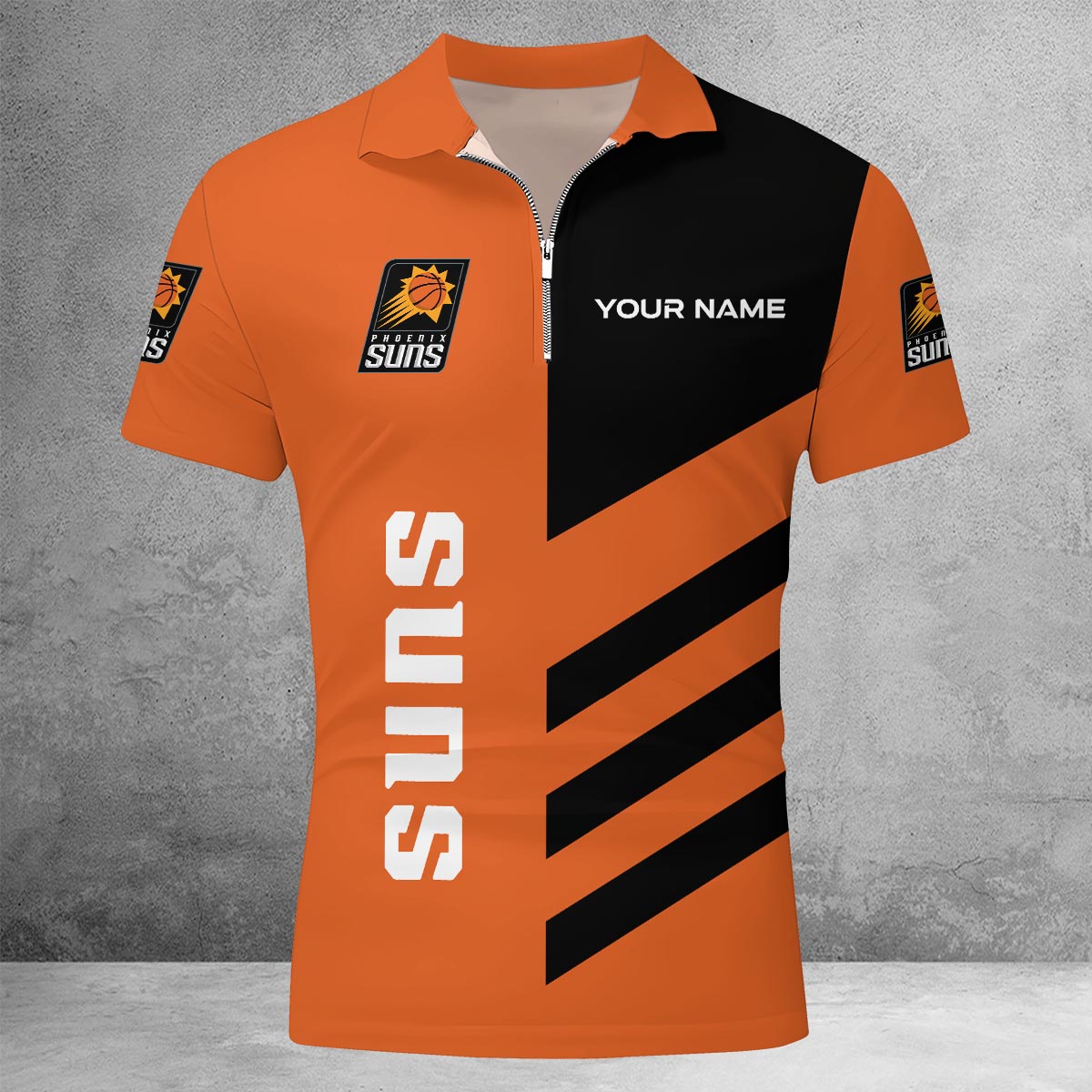 Sportswearmerch Phoenix Suns NBA Lapel Zip Polo Shirt For Fan