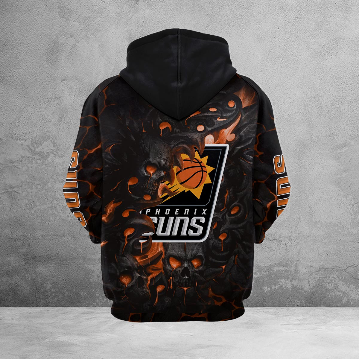 Sportswearmerch Phoenix Suns NBA Lava Skull Hoodie For Fan