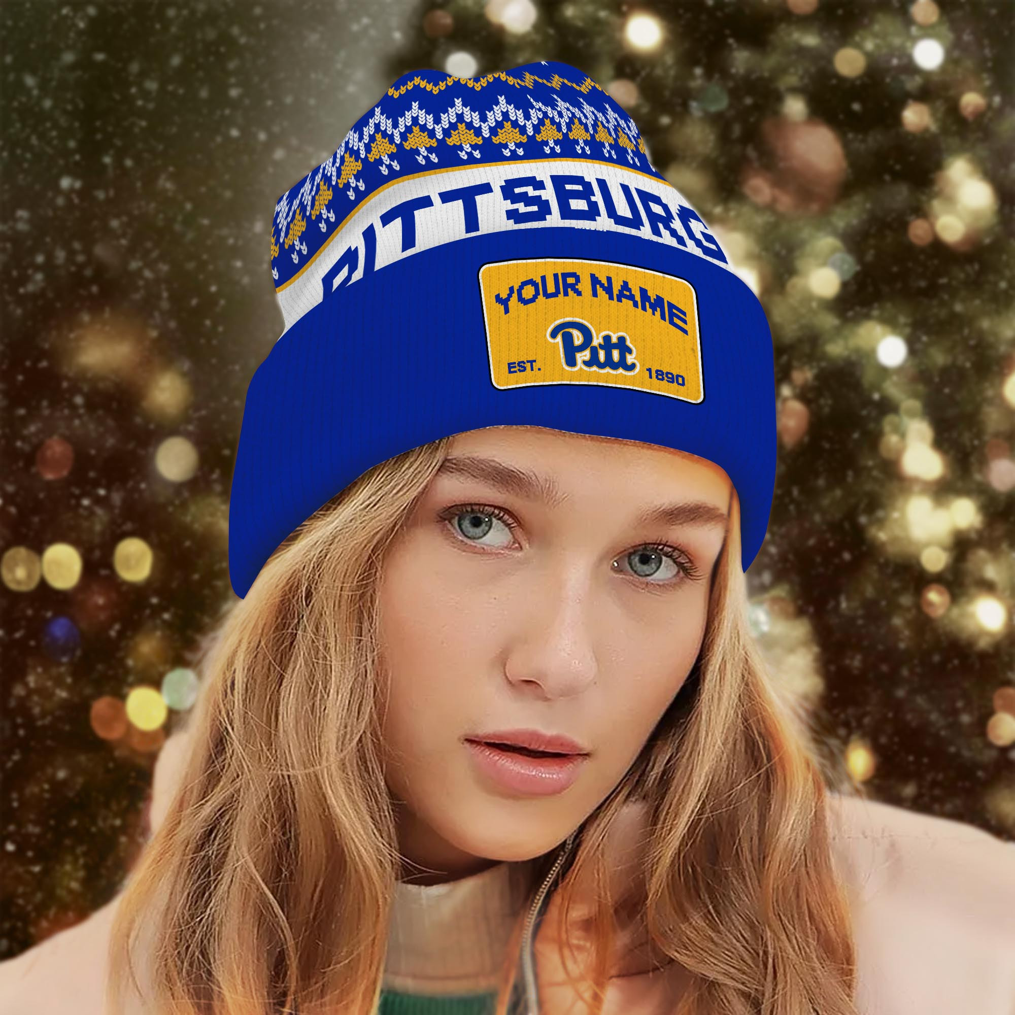 Sportswearmerch Pittsburgh Panthers NCAA Christmas Beanie Hat For Fan