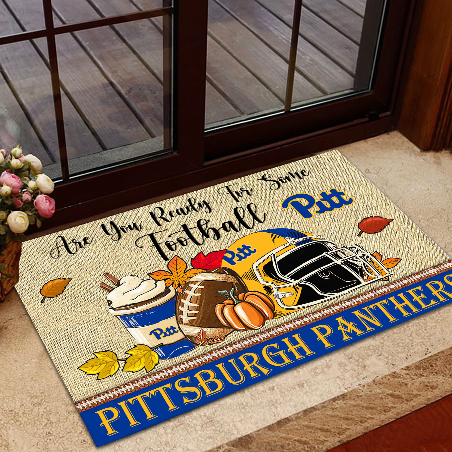 Sportswearmerch Pittsburgh Panthers NCAA Fall Football Custom Doormat For Fan