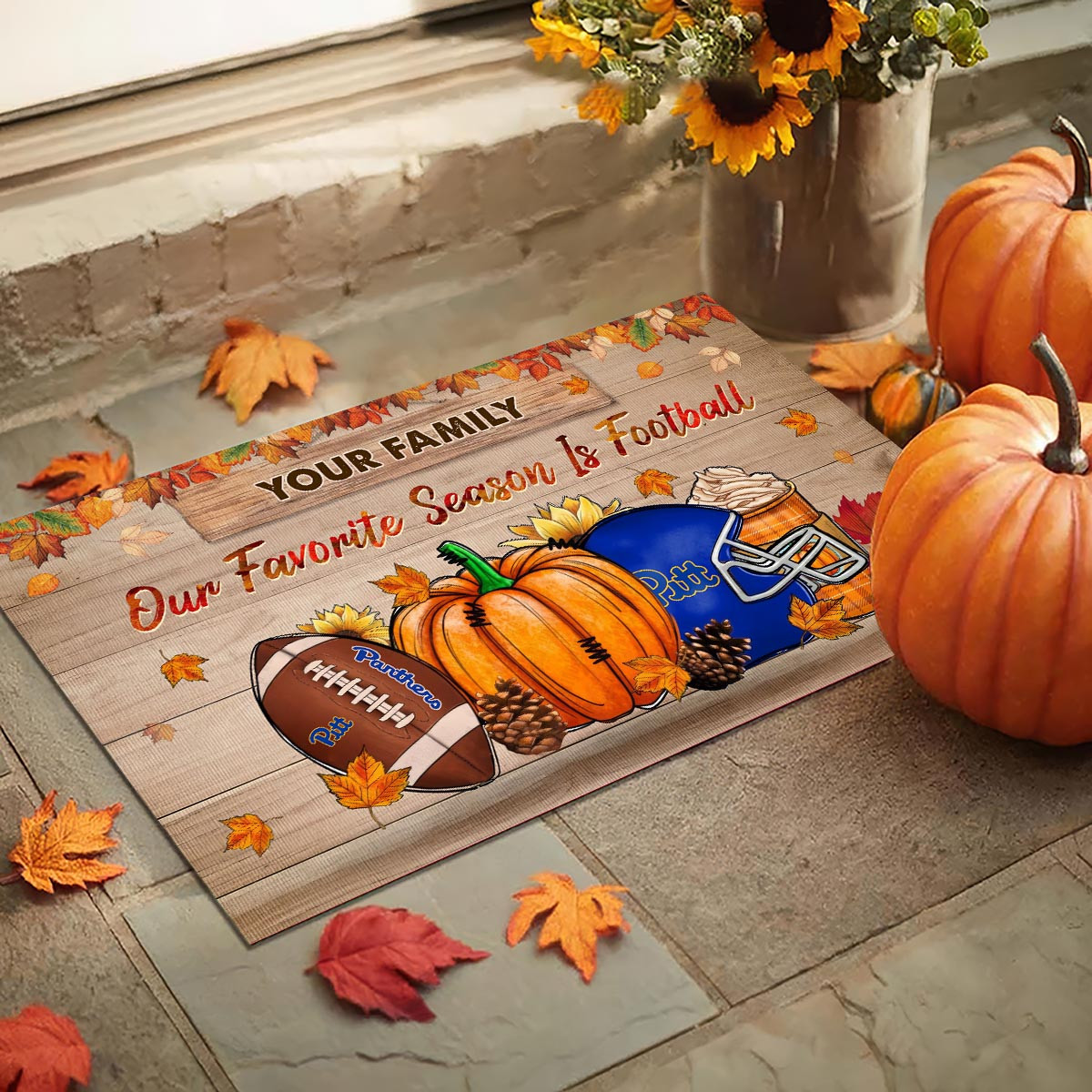 Sportswearmerch Pittsburgh Panthers NCAA Our Favorite Season is Football Doormat For Fan